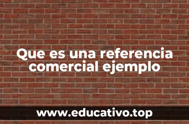 Que es una referencia comercial ejemplo