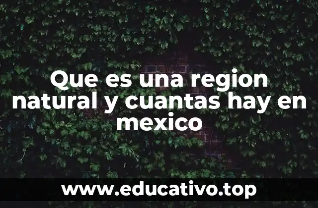 Que es una region natural y cuantas hay en mexico