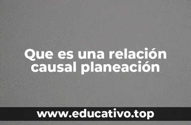 Que es una relación causal planeación