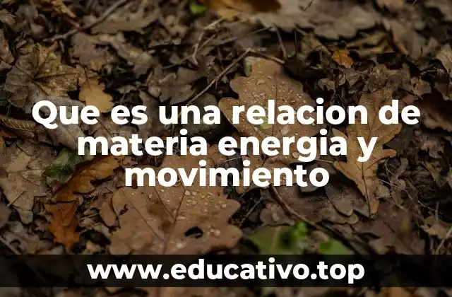 Que es una relacion de materia energia y movimiento