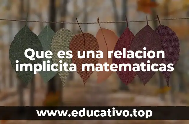 Que es una relacion implicita matematicas