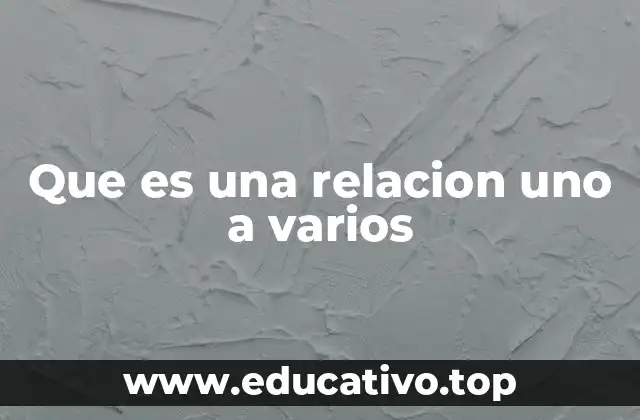 Que es una relacion uno a varios