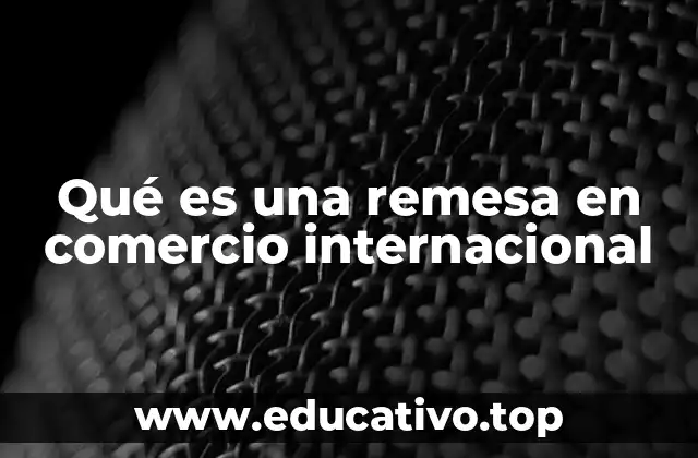 Qué es una remesa en comercio internacional
