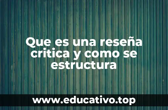 Que es una reseña critica y como se estructura