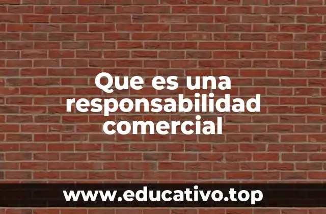 Que es una responsabilidad comercial