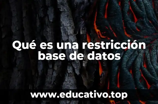 Qué es una restricción base de datos