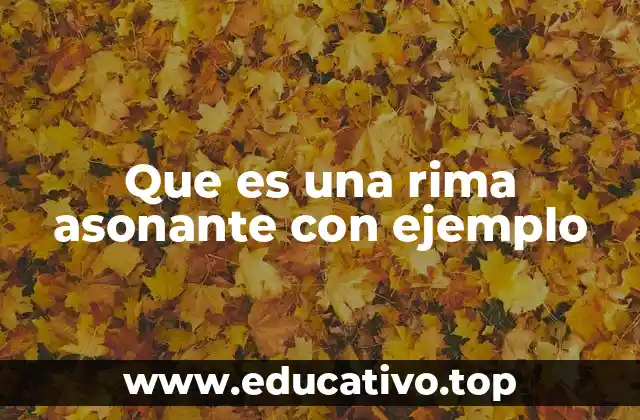 Que es una rima asonante con ejemplo