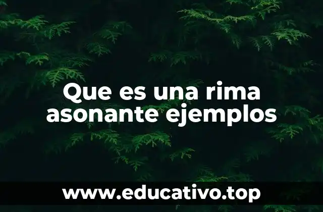 Que es una rima asonante ejemplos