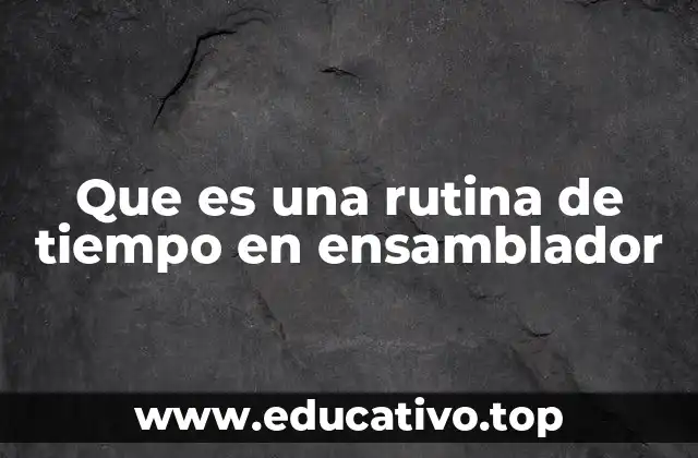 Que es una rutina de tiempo en ensamblador