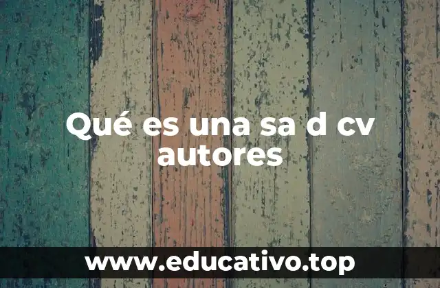Qué es una sa d cv autores