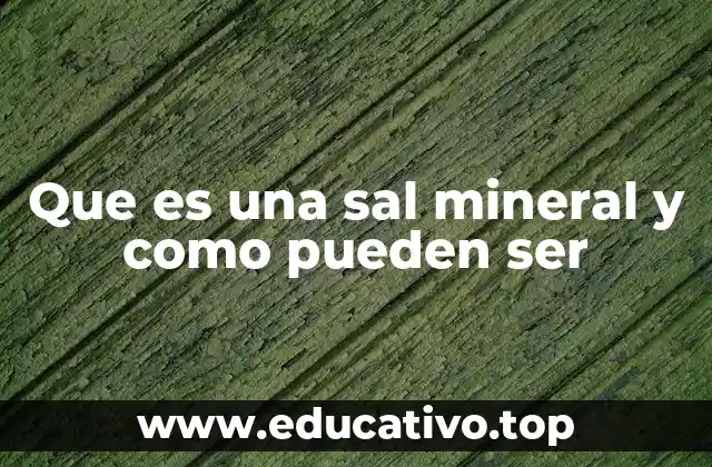 La importancia de las sales minerales en la geología y la naturaleza