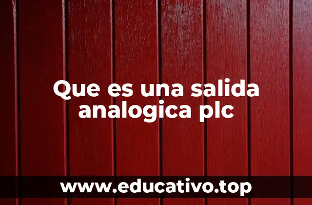 Que es una salida analogica plc