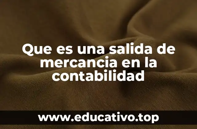 Que es una salida de mercancia en la contabilidad
