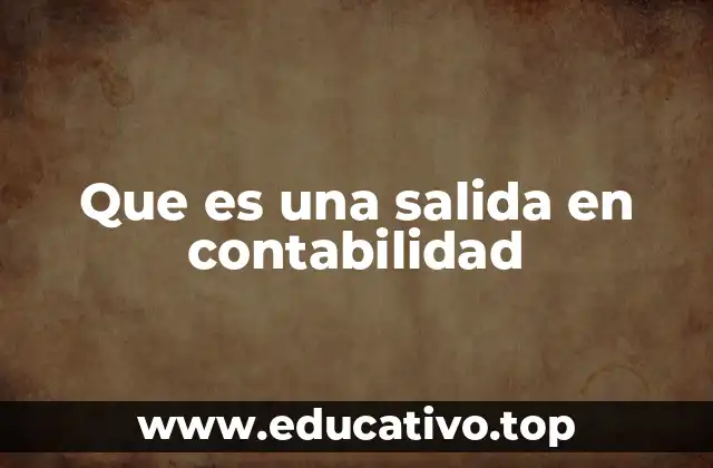 Que es una salida en contabilidad