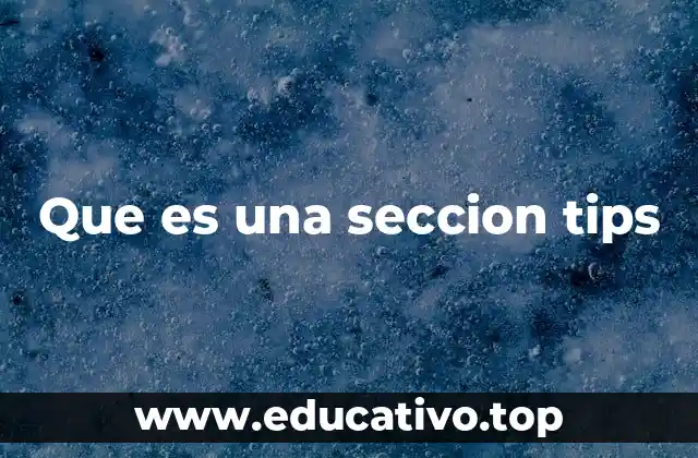 Que es una seccion tips