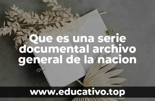 Que es una serie documental archivo general de la nacion