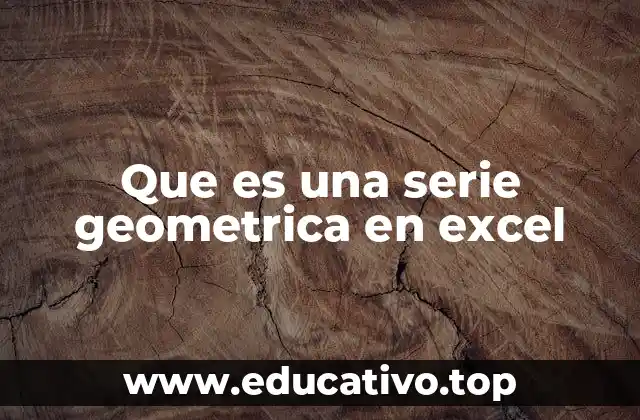 Que es una serie geometrica en excel