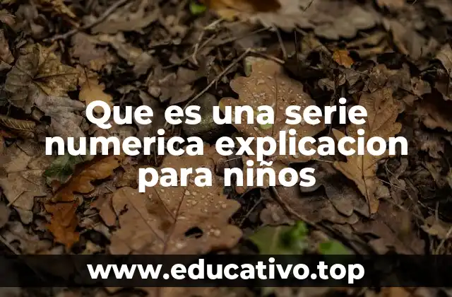 Que es una serie numerica explicacion para niños