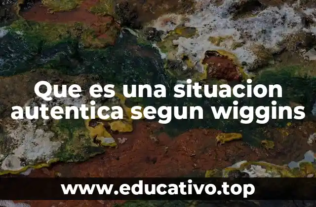 Que es una situacion autentica segun wiggins