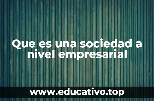 Que es una sociedad a nivel empresarial