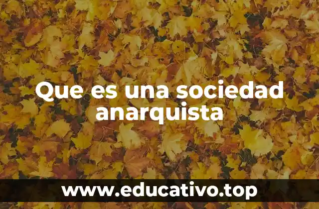 Que es una sociedad anarquista