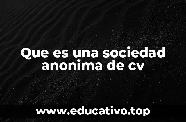 Que es una sociedad anonima de cv