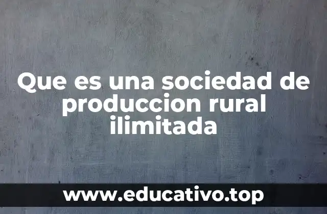 Que es una sociedad de produccion rural ilimitada
