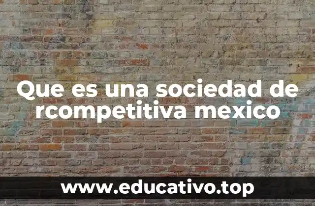 Que es una sociedad de rcompetitiva mexico