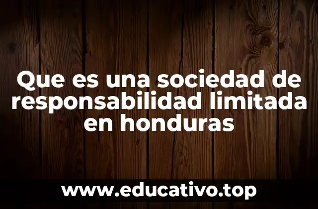 Que es una sociedad de responsabilidad limitada en honduras