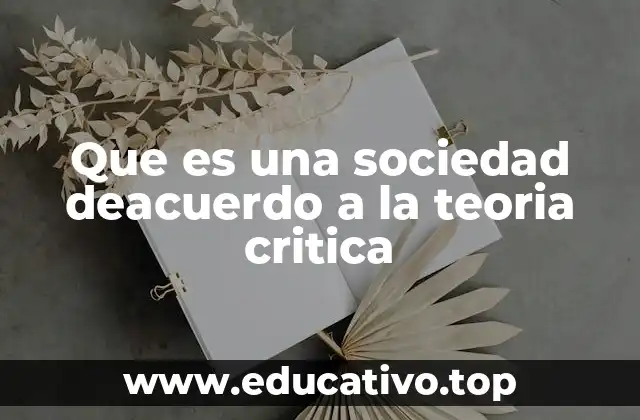 Que es una sociedad deacuerdo a la teoria critica