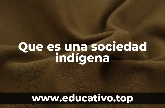 Que es una sociedad indígena