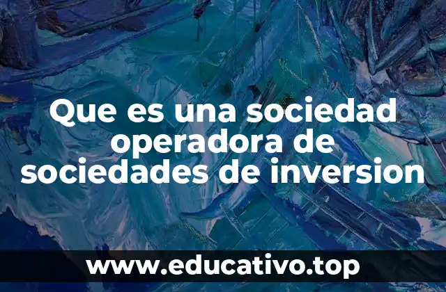 Que es una sociedad operadora de sociedades de inversion