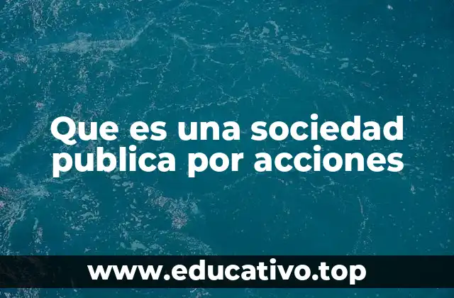 Que es una sociedad publica por acciones