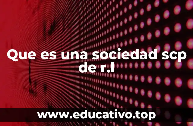 Que es una sociedad scp de r.l