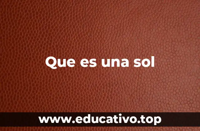 Que es una sol