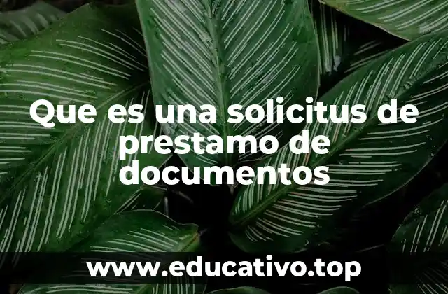 Que es una solicitus de prestamo de documentos