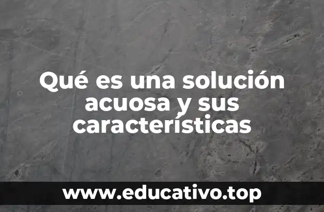 Qué es una solución acuosa y sus características