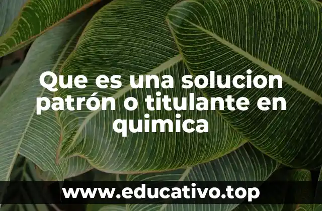 Que es una solucion patrón o titulante en quimica