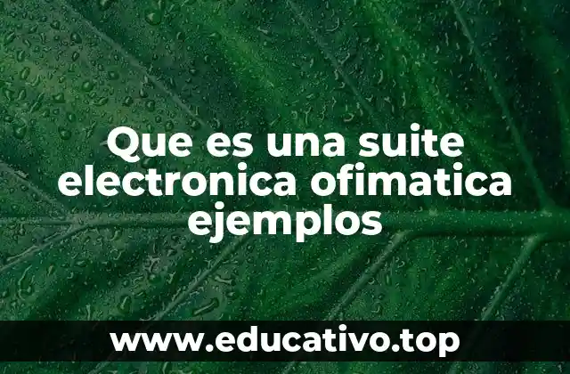 Que es una suite electronica ofimatica ejemplos