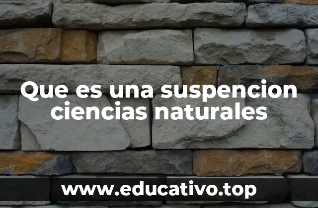 Que es una suspencion ciencias naturales