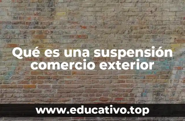 Qué es una suspensión comercio exterior