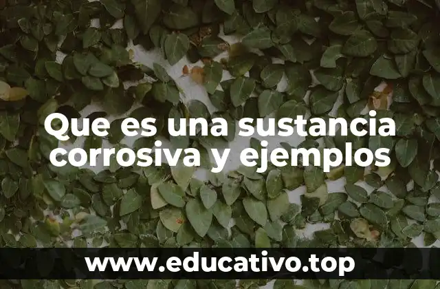 Que es una sustancia corrosiva y ejemplos