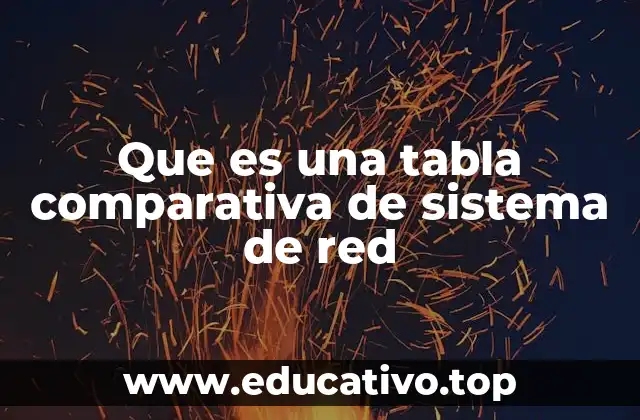 Que es una tabla comparativa de sistema de red