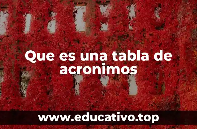 Que es una tabla de acronimos