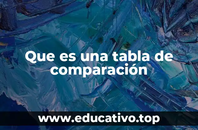 Que es una tabla de comparación