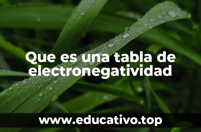 Que es una tabla de electronegatividad
