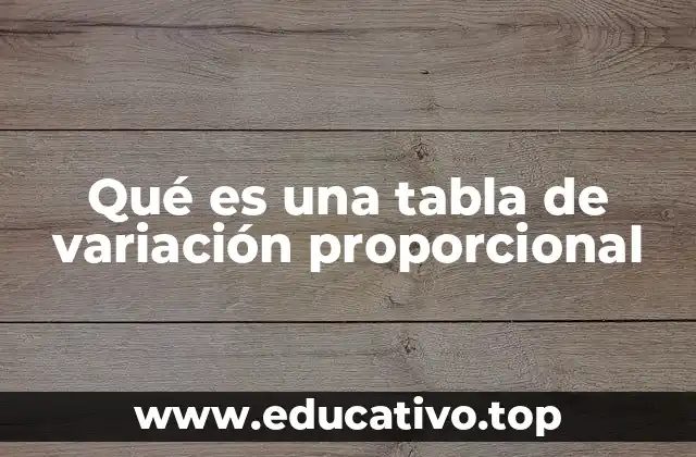Qué es una tabla de variación proporcional