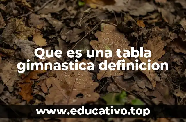 Que es una tabla gimnastica definicion