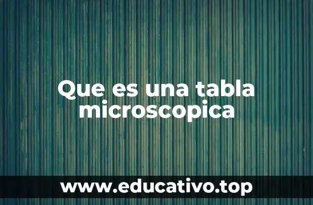 Que es una tabla microscopica