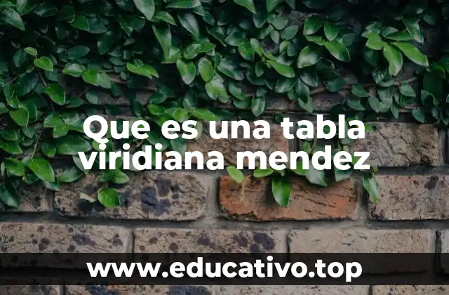 Que es una tabla viridiana mendez